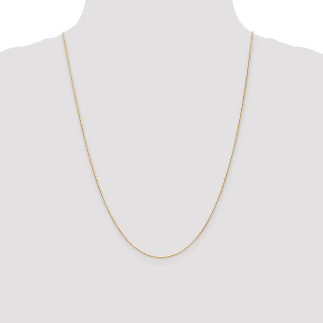 14K Round Parisian Wheat with Lobster Clasp Chain, 16 x 0.7mm