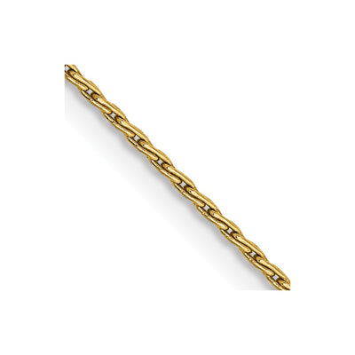 14K Round Parisian Wheat with Lobster Clasp Chain, 16 x 1mm
