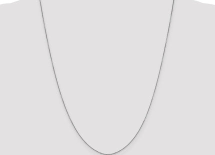 14K White Gold Diamond-cut Round Open Link Cable with Lobster Clasp Chain (Style PEN325-24)