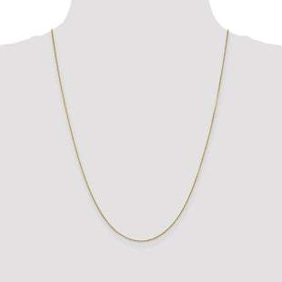 14K Diamond-cut Round Open Link Cable with Lobster Clasp Chain (Style PEN326-24)