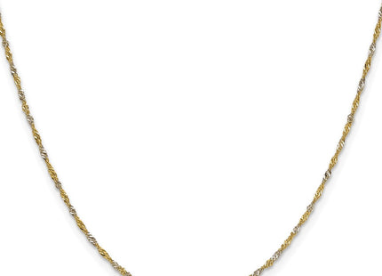 14k Yellow & Rhodium Chains Style PEN333 - Classique Jewelry Inc.