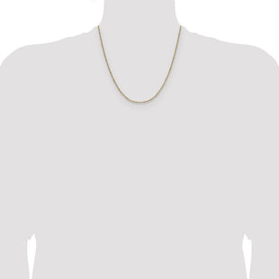 14k Yellow Gold with Rhodium Singapore Chain (Style PEN333-20)