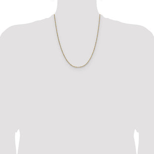 14k Yellow Gold with Rhodium Singapore Chain (Style PEN333-22)