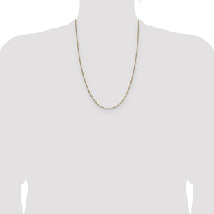 14k Yellow Gold with Rhodium Singapore Chain (Style PEN333-24)