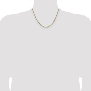 14k Yellow Gold with Rhodium Singapore Chain (Style PEN334-18)