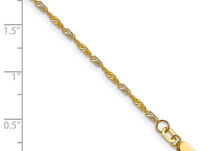 14K yellow gold singapore link chain, alternate view