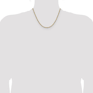 14k Yellow Gold with Rhodium Singapore Chain (Style PEN335-18)
