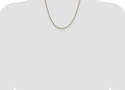 14k Yellow Gold with Rhodium Singapore Chain (Style PEN335-20)