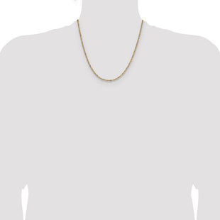 14k Yellow Gold with Rhodium Singapore Chain (Style PEN335-20)