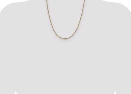 14k Yellow Gold with Rhodium Singapore Chain (Style PEN335-22)