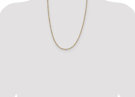 14k Yellow Gold with Rhodium Singapore Chain (Style PEN335-24)