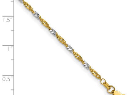 14K yellow gold singapore link chain, alternate view