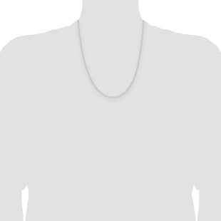 14k White Gold D/C Forzantine Cable Chain (Style PEN338W-22)