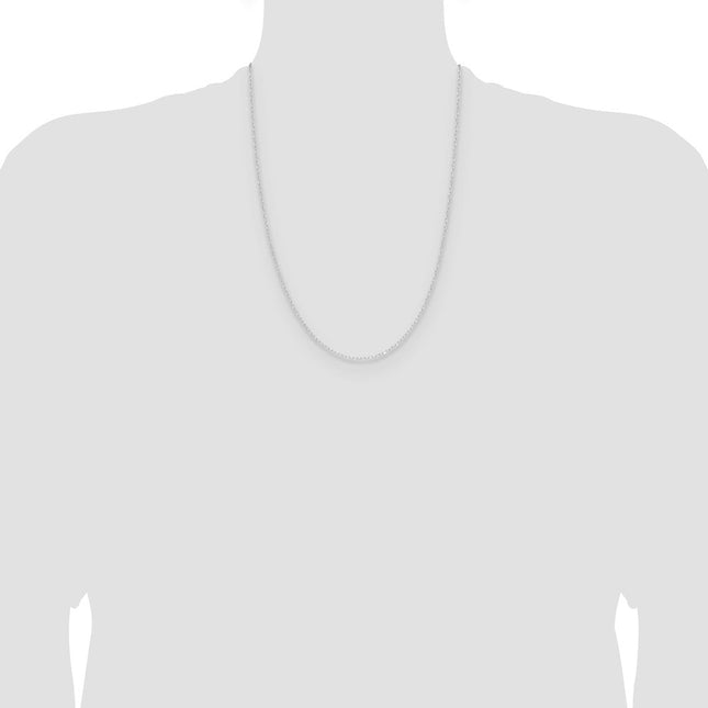 14k White Gold D/C Forzantine Cable Chain, 10 x 0.8mm