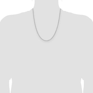 14k White Gold D/C Forzantine Cable Chain (Style PEN340W-22)