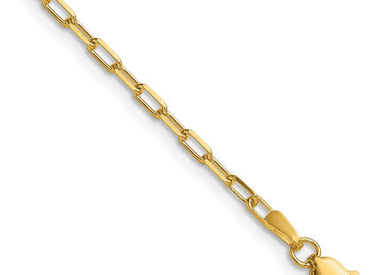 14k Solid Beveled Paperclip Chain (Style PEN342-8)