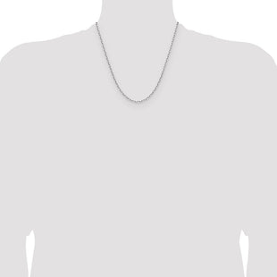 14k White Gold Solid Beveled Paperclip Chain (Style PEN342W-20)