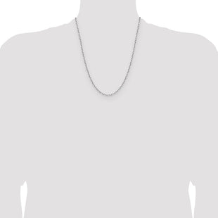 14k White Gold Solid Beveled Paperclip Chain (Style PEN342W-22)