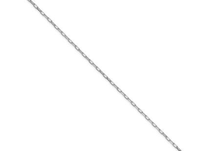 14k White Gold Solid Beveled Paperclip Chain, 7 x 2.1mm