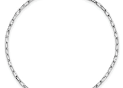 14k White Gold Solid Beveled Paperclip Chain, 7 x 2.1mm