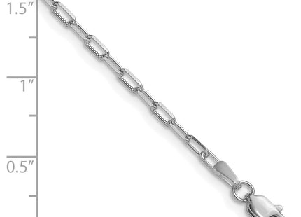 14k White Gold Solid Beveled Paperclip Chain (Style PEN342W-8)