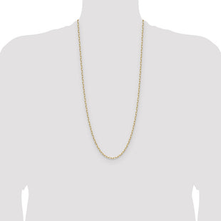 14k Solid Beveled Paperclip Chain (Style PEN343-30)