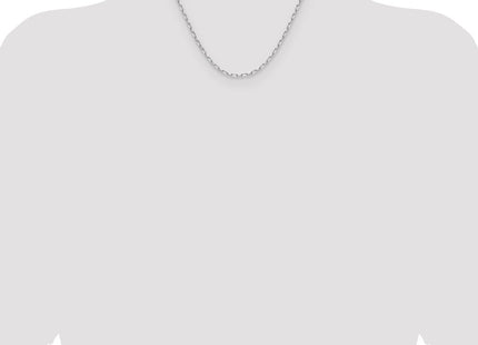 14k White Gold Solid Beveled Paperclip Chain (Style PEN343W-18)