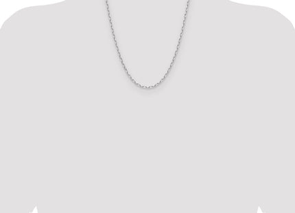 14k White Gold Solid Beveled Paperclip Chain (Style PEN343W-22)