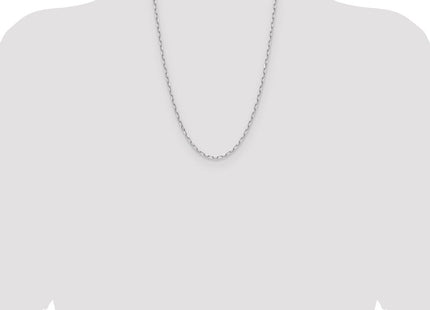 14k White Gold Solid Beveled Paperclip Chain (Style PEN343W-24)