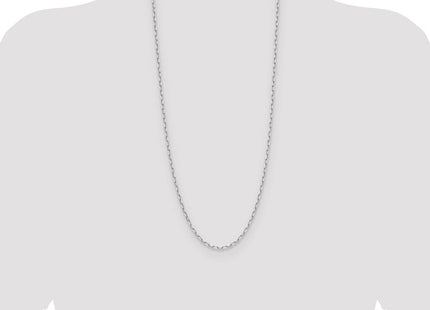 14k White Gold Solid Beveled Paperclip Chain (Style PEN343W-30)