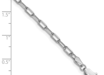 14k White Gold Solid Beveled Paperclip Chain (Style PEN343W-8)