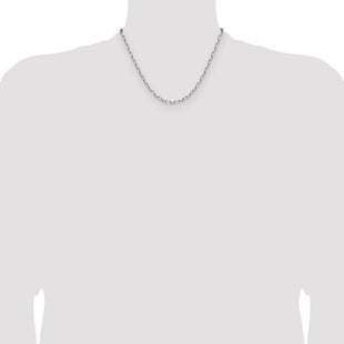 14k White Gold Solid Beveled Paperclip Chain (Style PEN344W-18)
