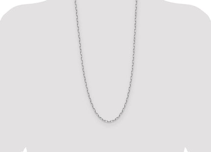 14k White Gold Solid Beveled Paperclip Chain (Style PEN344W-30)