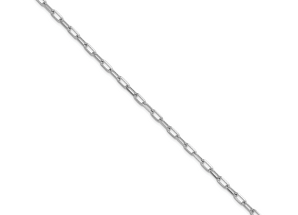 14k White Gold Solid Beveled Paperclip Chain, 7 x 3.5mm
