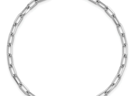 14k White Gold Solid Beveled Paperclip Chain, 7 x 3.5mm