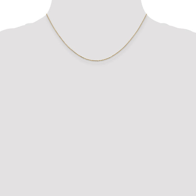 14K . Diamond-cut Cable with Lobster Clasp Chain
