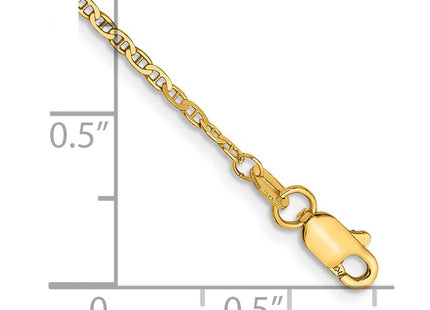 14K Lightweight Flat Anchor Link with Lobster Clasp Chain Anklet (Style PEN50-9)