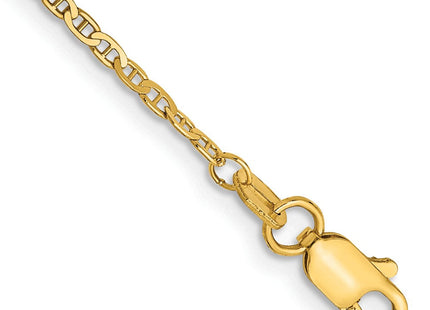 14K Lightweight Flat Anchor Link with Lobster Clasp Chain Anklet (Style PEN50-9)