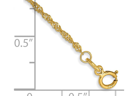 14K Singapore with Spring Ring Clasp Chain (Style PEN52-7)