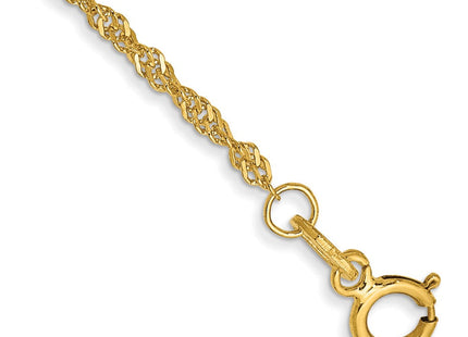 14K Singapore with Spring Ring Clasp Chain (Style PEN52-7)