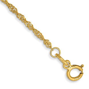 14K Singapore with Spring Ring Clasp Chain (Style PEN52-7)