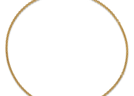14K Round Open Link Cable with Lobster Clasp Anklet, 9 x 1.4mm
