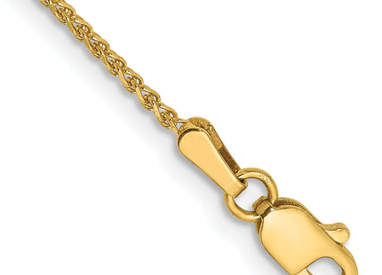 14K Diamond-cut Spiga with Lobster Clasp Bracelet, 1 x 1.25mm