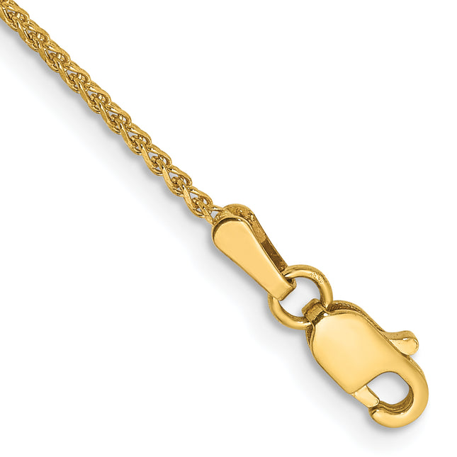14K Diamond-cut Spiga with Lobster Clasp Bracelet, 1 x 1.25mm