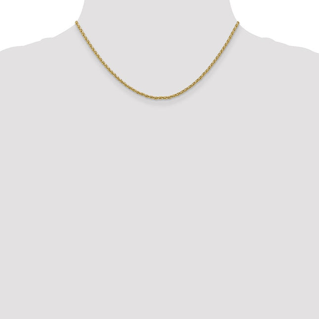 14k Parisian Wheat with Lobster Clasp Bracelet, 1 x 2.25mm