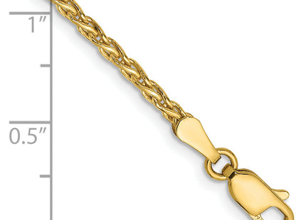 14k Parisian Wheat with Lobster Clasp Bracelet, 1 x 2.25mm