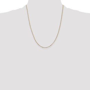 14K Flat Figaro with Spring Pendant Ring Pendant Chain (Style PEN7-22)