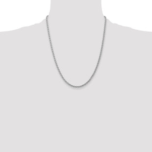 14K White Gold Parisian Wheat with Lobster Clasp Chain (Style PEN73-22)