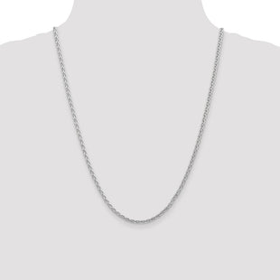 14K White Gold Parisian Wheat with Lobster Clasp Chain (Style PEN73-24)