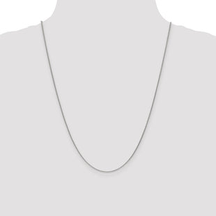 14K White Gold Round Open Link Cable with Lobster Clasp Chain (Style PEN74-24)